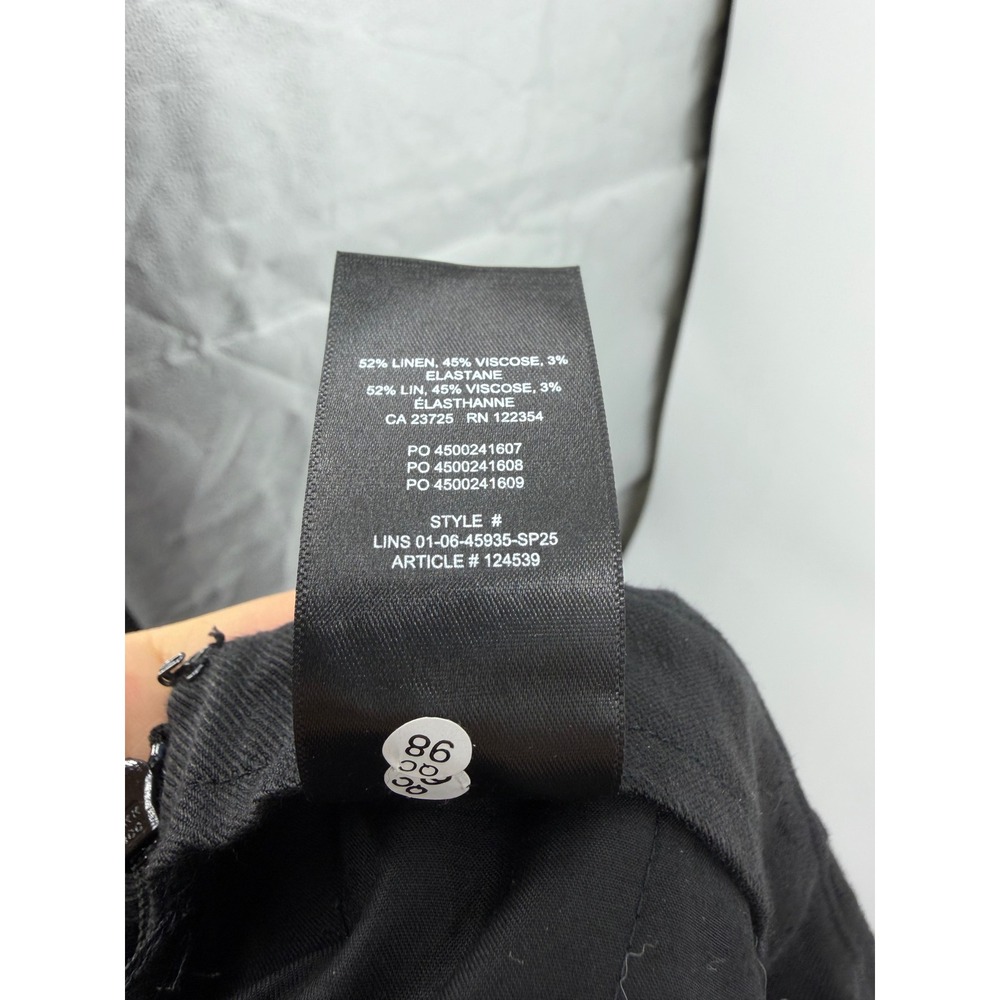Babaton Aritzia parity Wide Leg Trousers sz 2 Black Linen Blend High Waist - Picture 7 of 10